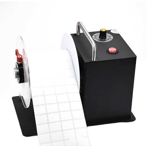 Máquina rebobinadora de etiquetas, dispositivo de rebobinado automático de etiquetas con deflector y núcleo de tubo, ancho máximo de etiqueta de 80 mm, compatible con la mayoría de impresoras para