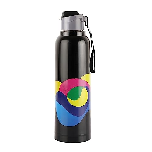 Puro Steel-X Benz Pro 900 | Leak Proof | Wide Mouth & Easy to Open | Insulated Inner Steel Water Bottle | 730ml| Set of 2, Assorted