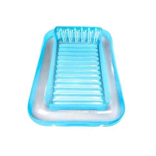 SWIMLINE Original Suntan Tub Classic Edition Inflatable Floating Lounger Blue | Personal Tanning Pool Hybrid Lounge | Comfort Pillow | Fill with Water | for Kids & Adults | Reflective Tanning Design