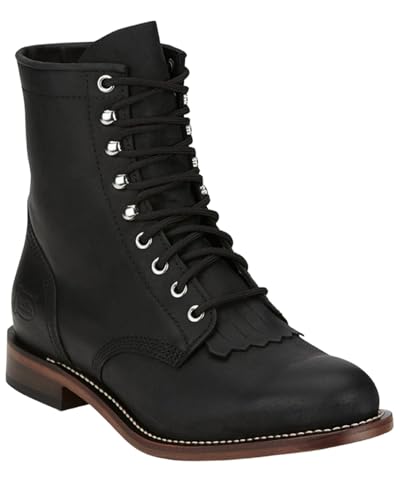 Justin Men's Drennan Lace-Up Boot Round Toe - RP503 11 EE US Black