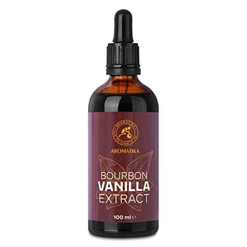 Extracto de Vainilla Bourbon - 100ml - Botella de Vidrio Oscuro con Cuentagotas - Aromas Alimentarios Concentrado por Repostería y Bebidas - Flavor Drops Liquida - Vegano - Sin Gluten