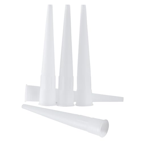 Qyueyue 30Pcs Plastic Caulking Gun Extender - Caulk Nozzle Tips 4inch for Sausage Caulking Gun Application Caulk Nozzle Tip Tool Easy To Use(White)
