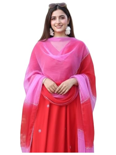 Kurta Anarkali en rayonne brodée avec pantalon et dupatta pour femme