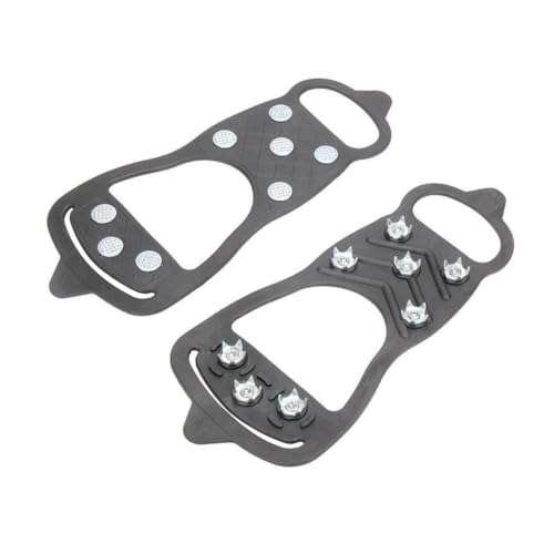 LIFKOME Hiking Ice Cleats Non-Slip Shoes Cover with Anti-Skid Spikes Lightweight Easy to Install Flexible for All Shoe for Mountaineering Walking and Activities