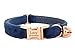 Cat Collar Personalized with Name Engraved and Bell, Customized Velvet Collars for Puppy Kittens (Navy Blue, S)