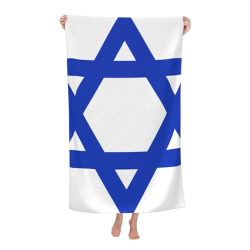 Toalla de playa con diseño de hexagrama de la bandera de Israel, microfibra, tamaño extragrande, tropical, extragrande, XL, para piscina, secado rápido, resistente a la arena, para mujeres, niñas y n