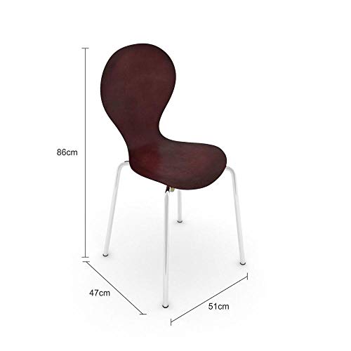 CADEIRA SHELL CROMADO/WENGUE 47X51X86H
