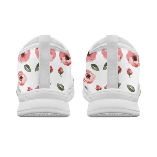 Flowers Print Women Slip On Low Top Casual Loafers Comfortable Travel Walking Shoes Non Slip Sports Mesh Running Sneakers US 5-13 for Winter4