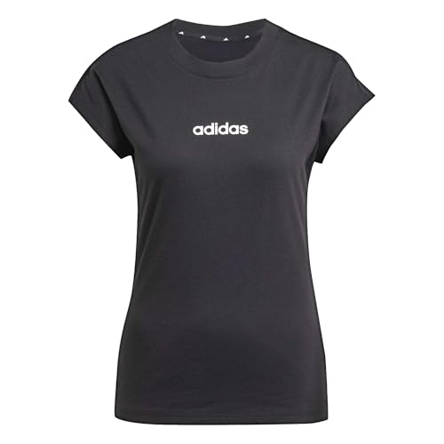 adidas Femme Essentials Linear Cotton Shirt, Black/White, M