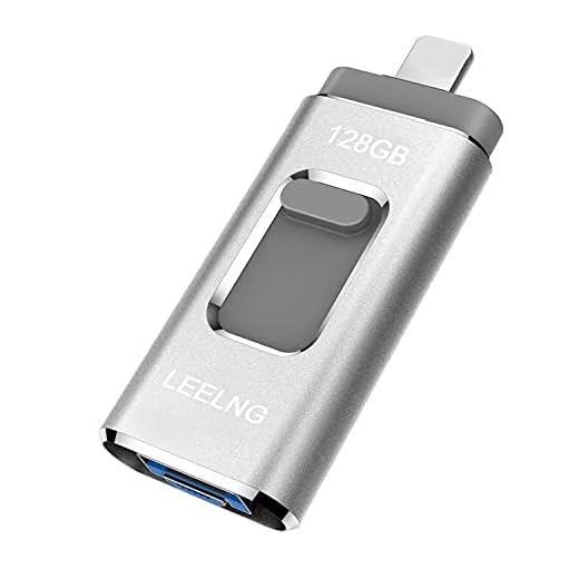 USB-minne för iPhone 128 GB fotosticka USB flashminne lagringspinne för iPhone iOS Android LEELNG silver