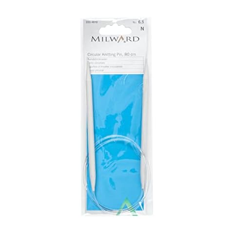 Milward Fixed Circular Knitting Needles, 80cm, Silver Grey, 6.5mm Cover