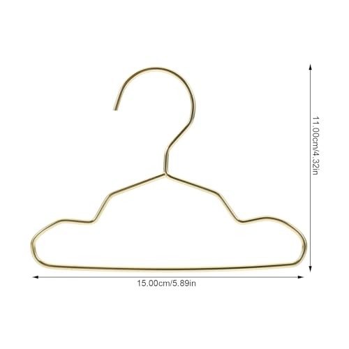 Didiseaon 10Pcs Pet Clothing Holder Metal Mini Clothes Hanger, 5.9 X 4.33 Inches, Closet Storage Rack for Baby Toddler Kids Cat Dog (Gold) - Thumbnail 3