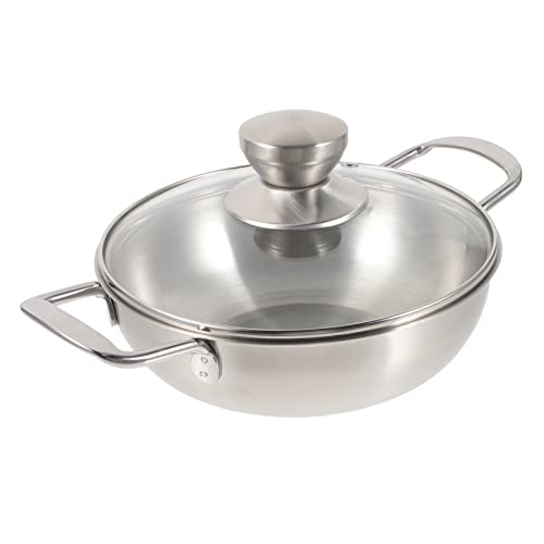 Gogogmee Portable Outdoor Hot Pot Stainless Steel Cooking Pot with Cover for Home Camping and Picnics Features Double Handles for Easy Carrying and Stability