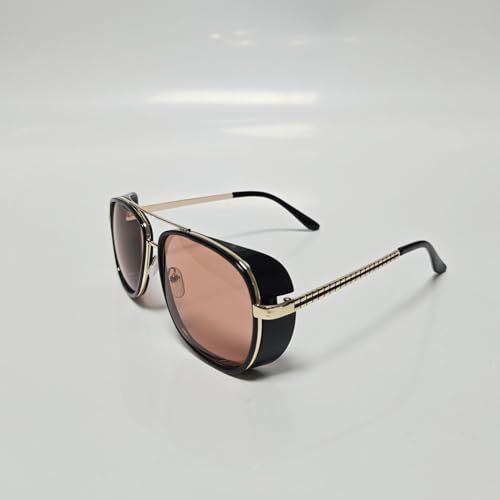 Men's Stylish Large Square Frame Blue Light Blocking Alloy Sunglasses UV400 Protection Lightweight Trendy Eyewear for Driving2