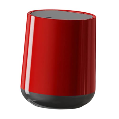 perfk Mini pattumiera da Tavolo Pattumiera da appoggio Mini pattumiera Creativa Versatile da Tavolo Cestino della Spazzatura per Soggiorno Studio, Rosso