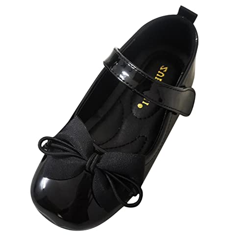 Children Pearl Leather Shoes Fashion Single Shoes with Soft Soles Black Small Leather Shoes Mary Jane Kids Shoes (Black, 5-5.5 Years Little Child)
