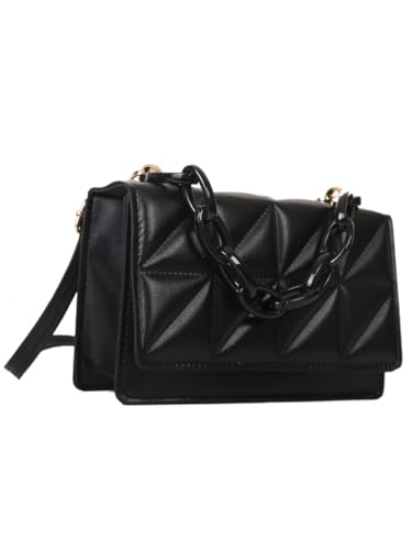 Floerns Women's Handbag Square Bag Embossed Pu Leather Cross Shoulder Purse Bag