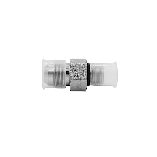 Image of (4-PACK) 6400-06-04-O Hydraulic Hose Adapter Fitting 3 /8 inch Male JIC 37 Flare (9 /16 inch-18UNF) x 1 /4 inch Male O-Ring Boss (7 /16 inch-20UNF) SAE Straight Pipe Joints Tube Connector Carbon Steel