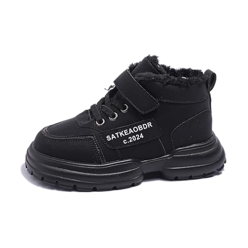 Boys Girls Winter Snow Boots Comfortable Warm Fur Lined Toddler Sneakers Outdoor Slip on Walking Ankle Booties for Kid