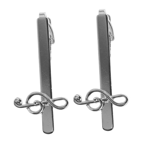 Homoyoyo 2Pcs Music Note Tie Clips for Men Traditional Accessories Unique Design for Formal Wear Convenient Durable for Birthdays Anniversaries