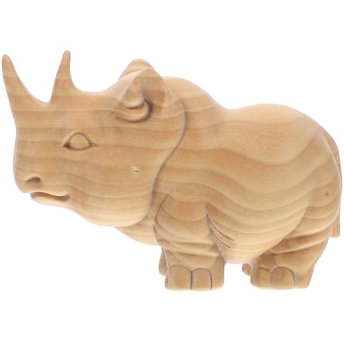 SHINEOFI Statue de Rhinocéros en Bois Synthétique à Surface Lisse, Ornement Délicat et Léger pour Décoration Intérieure et Thé Pet de Bureau Plusieurs...