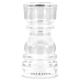 Cole & Mason London 5" Acrylic β Durable Lightweight Seasoning Shaker for Salt, Pepper, or Spices β Easy to Refill & Clean β Clear Acrylic Body for Modern Look & Fill Visibility