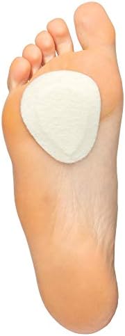ZenToes Metatarsal Felt Pads – 6 Pair Pack – ¼” Contoured Adhesive Ball of Foot Cushions – Adhere to Shoe Insoles or Feet