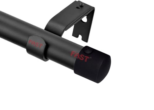 Image of FAST CB45S Black Heavy Stainless Steel Curtain Rod End Cap Bracket Or Finilas for Door and Window 1 Inch Curtain Rod Accessories (4)