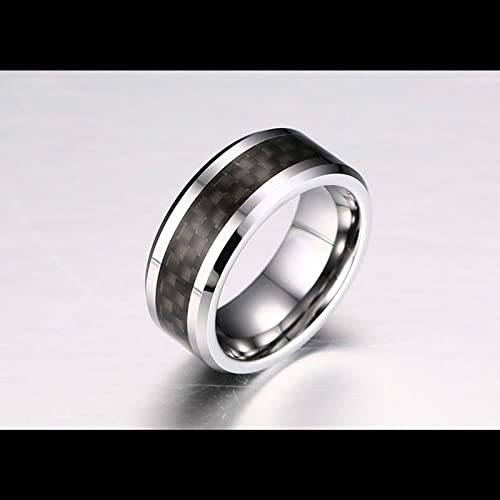 Anillo de plata de tungsteno pulido de alta joyería para boda 2