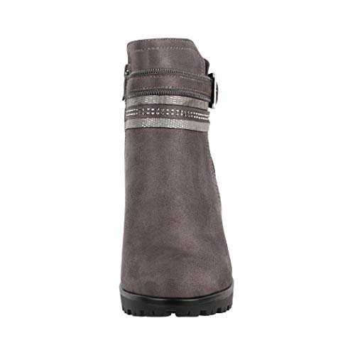 Elara Damen Stiefelette Ankle Boots Chunkyrayan 2018 C292-1-Grey-41