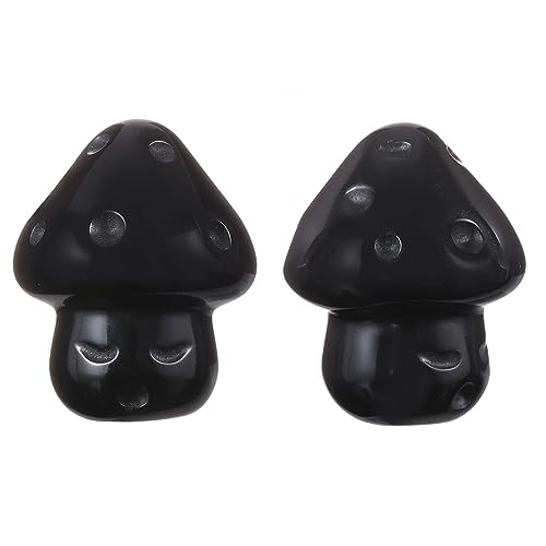 Mini champignon en cristal d'obsidienne Nupuyai, cadeau de bien-être et de relaxation - 2
