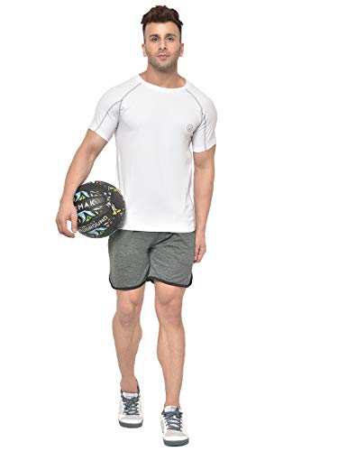 Image of CHKOKKO Men Shorts for Gym Sports or Running | Dry-Fit Fabric Single Layered Active Summer Workout Wear Knee Length Regular Fit | Elastic Waist with Front and Back Pockets