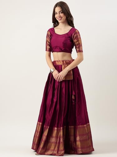 Kartutva south Indian style half saree lehenga choli for women stitched lehenga & stitched blouse with dupatta