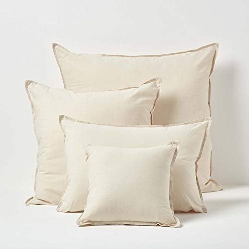 HOMESCAPES Organic Cotton Cushion Pad 40 x 40 cm (16 x 16) Inner Insert with Super Microfibre Hypoallergenic Synthetic Filling Machine Washable