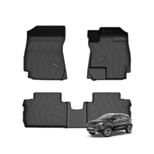 Image of Q Po Nexon EV (MAX) Sept 2023 - Present | ECO TPE Car Floor Mat | Anti Slip All Weather Mats for Nexon EV (Black)