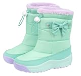 [アリサナ] スノーブーツ キッズ 長靴 女の子 防寒 スパイク付き リボン ブーツ ミント L（21cm～22cm）