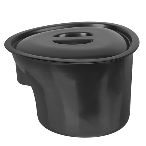 HAPINARY Bedroom Urinal Potty Cushion Seat Urine Pot for Elderly Handheld Bidet Urine Bucket with Lid Portable Potty for Adults Pee Pot Spittoon Liners Inodoro Adultos Plastic Black