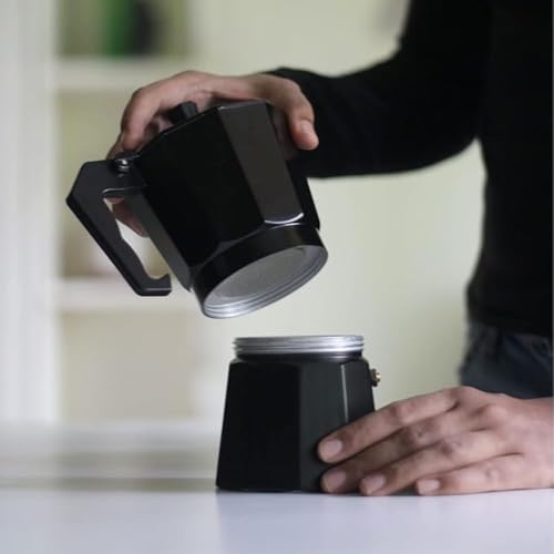 Image of Italian Style Moka Pot Stovetop Espresso Coffee Maker | Premium Aluminum: Food-grade aluminum body heats quickly for consistent coffee extraction.