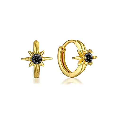 Créoles en argent sterling dorées avec étoile en zircone pour un éclat raffiné