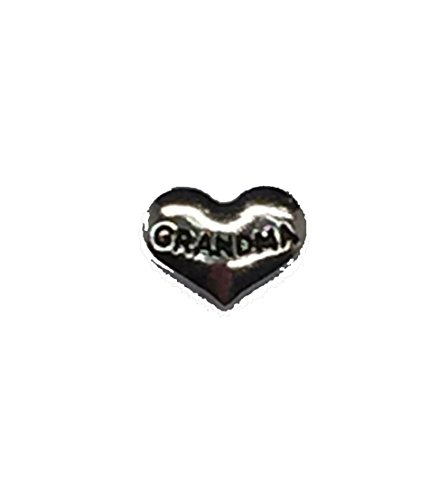 Silver GRANDMA Heart Floating Charm