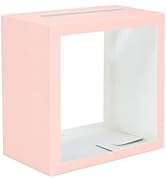 SietDESEO Pink Card Box for Party with Clear Window Box for Cards Receiving for Wedding Birthday ...