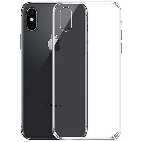 NEW'C Coque pour iPhone X et iPhone XS, Ultra Transparente Silicone en Gel TPU Souple Coque de Protection avec Absorption de Choc et Anti-Scratch