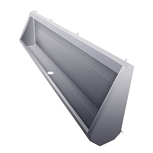 Wall-Mounted Stainless Steel Urinal Trough with Smart Sensor, Splash-Proof Design