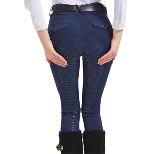 BOJHGO Ridsport byxor för män och kvinnor, helt i silikon med hög elasticitet som åker snabbtorkande knäbyxor, BLÅ, L