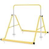 BangTong&Li 子供用 ぶら下がり鉄棒 折りたたみ 多機能 てつぼう 耐荷重(約)70kg 5段階高さ調節可 室内用 屋外使用可 逆上がり テツボウ (イエロー)