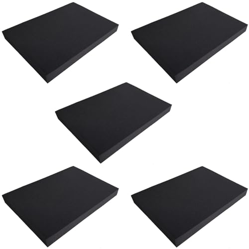 mmasport - Espuma de poliuretano para tapicería cojines de sofá, jardín, protección de embalaje modelismo Cosplay espuma expandida (40 x 30 cm (5 piezas), color negro