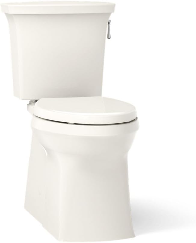 KOHLER 3814-RA-96 Corbelle Comfort Height two-piece elongated 1.28 gpf toilet with skirted trapway and Revolution 360 swirl flushing technology, Biscuit