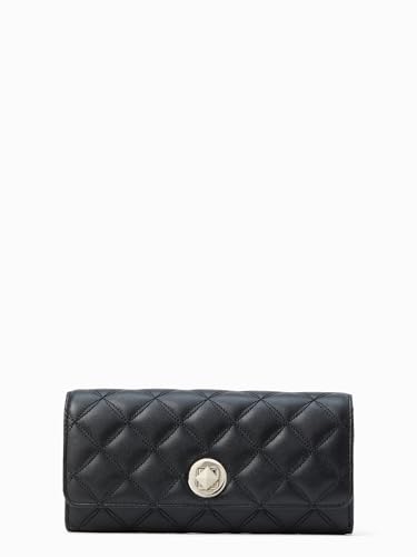 kate spade new york womens Tinsel Smooth Quilted Leather Boxed Large Flap Turnlock Wallet