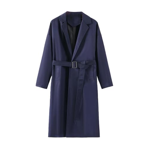 Veste trench longue homme style britannique avec ceinture élégante automne hiver