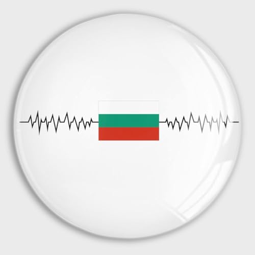 Bulgarien-Flagge, Herzschlag-Glas-Kühlschrankmagnete, Bulgarien, kleine Magnete, lustige Magnete, Souvenir, Geschenk, Geschirrspülermagnete für Küche, Büro, Klassenzimmer, Heimbedarf